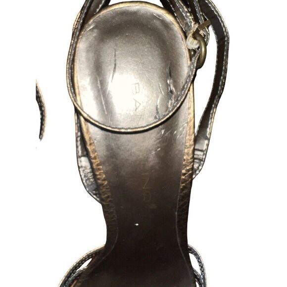 Bandolino -Lala- Bronze Open Toe Leather Pumps With Ankle Steps Women’s Size 10 - Picture 8 of 15